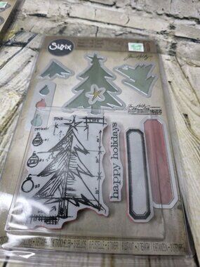 Tim Holtz Sizzix Snowman Blueprint 659379 6 Dies 3 Stamps 2013 New Sealed